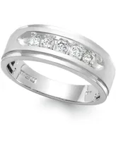 Men's Five-Stone Diamond Ring 10k White Gold (1 ct. t.w.)