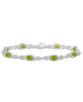 Macy's Peridot and White Topaz Bracelet (4-3/8 ct. t.w and 2 ct. t.w) in Sterling Silver