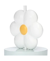 Lambs & Ivy Sweet Daisy White Floral Nursery/Child Lamp with Shade & Bulb