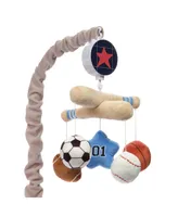 Lambs & Ivy Baby Sports Musical Baby Crib Mobile Soother Toy - Gray