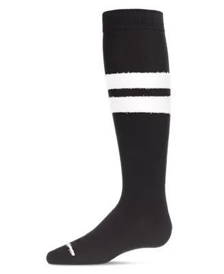 Girl's Fuzzy Stripe Cotton Blend Knee High Socks