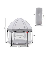 Costway Baby 1PCS 53'' Outdoor Playpen w/ Canopy & Carrying Bag Portable