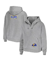 Women's Wear by Erin Andrews Heather Gray Los Angeles Rams Plus Full-Zip Hoodie