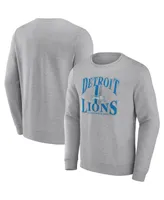 Men's Fanatics Heather Gray Detroit Lions Playability Pullover Sweatshirt