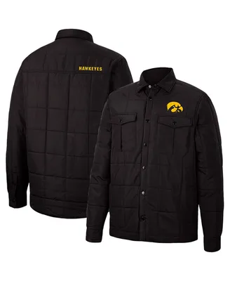 Men's Colosseum Black Iowa Hawkeyes Detonate Quilted Full-Snap Jacket