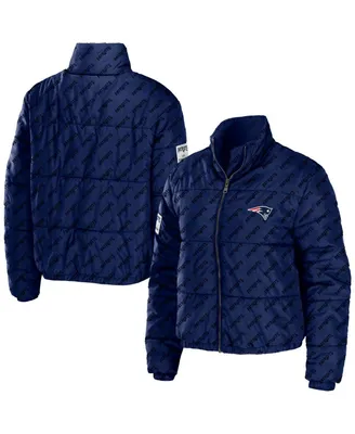 Women's Wear by Erin Andrews Navy New England Patriots Puffer Full-Zip Jacket