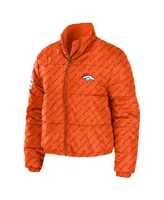 Women's Wear by Erin Andrews Orange Denver Broncos Puffer Full-Zip Jacket