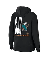 Women's Wear by Erin Andrews Black San Jose Sharks Sponge Fleece Full-Zip Hoodie