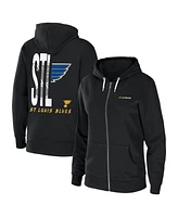 Women's Wear by Erin Andrews Black St. Louis Blues Sponge Fleece Full-Zip Hoodie