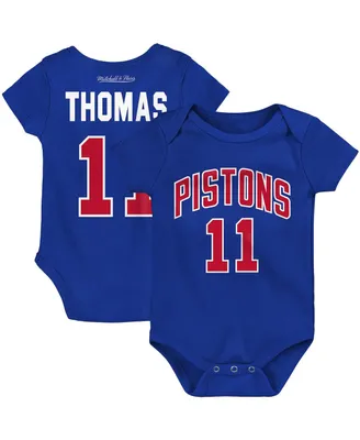 Infant Boys and Girls Mitchell & Ness Isiah Thomas Blue Detroit Pistons Hardwood Classics Name and Number Bodysuit