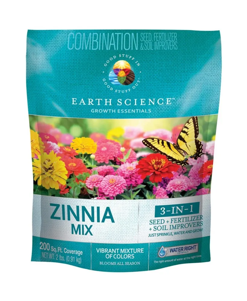 Earth Science Grown Essentials Zinnia Mix, 3-in-1 Formula - 2 bag