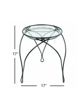 Plastec The Elegance Metal Plant Stand, Black, 17-Inch H