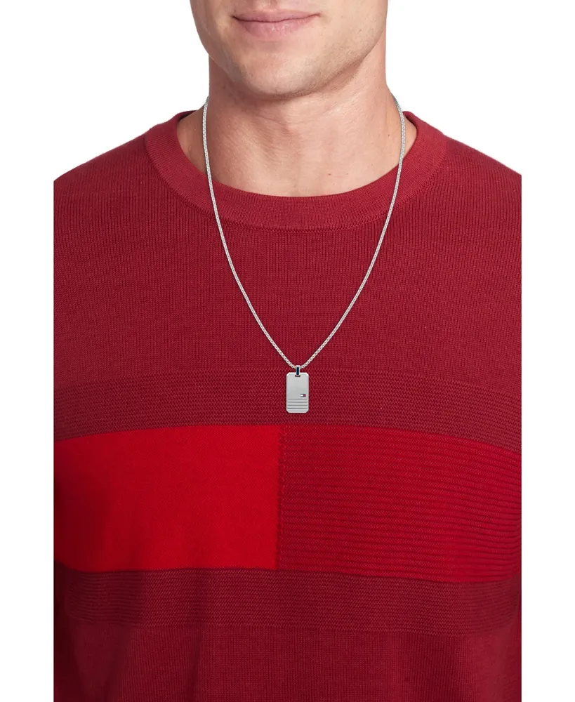 Tommy Hilfiger Men's Stainless Steel Dog Tag Pendant Necklace