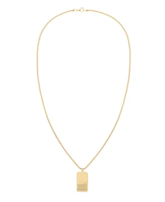 Tommy Hilfiger Men's Gold-Tone Dog Tag Pendant Necklace