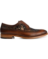 Taft Men's Preston Leather and Jacquard Wingtip Dress Shoes