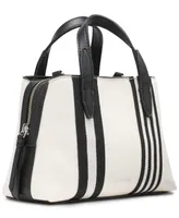 Calvin Klein Millie Triple Compartment Striped Crossbody with Coin Pouch