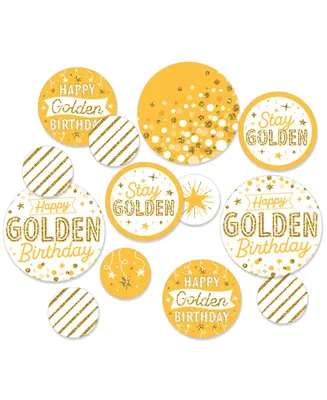Golden Birthday - Happy Birthday Party - Party Decorations Large Confetti 27 Ct