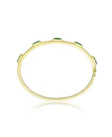 Rachel Glauber 14K Gold Plated Green Cubic Zirconia Bangle Bracelet