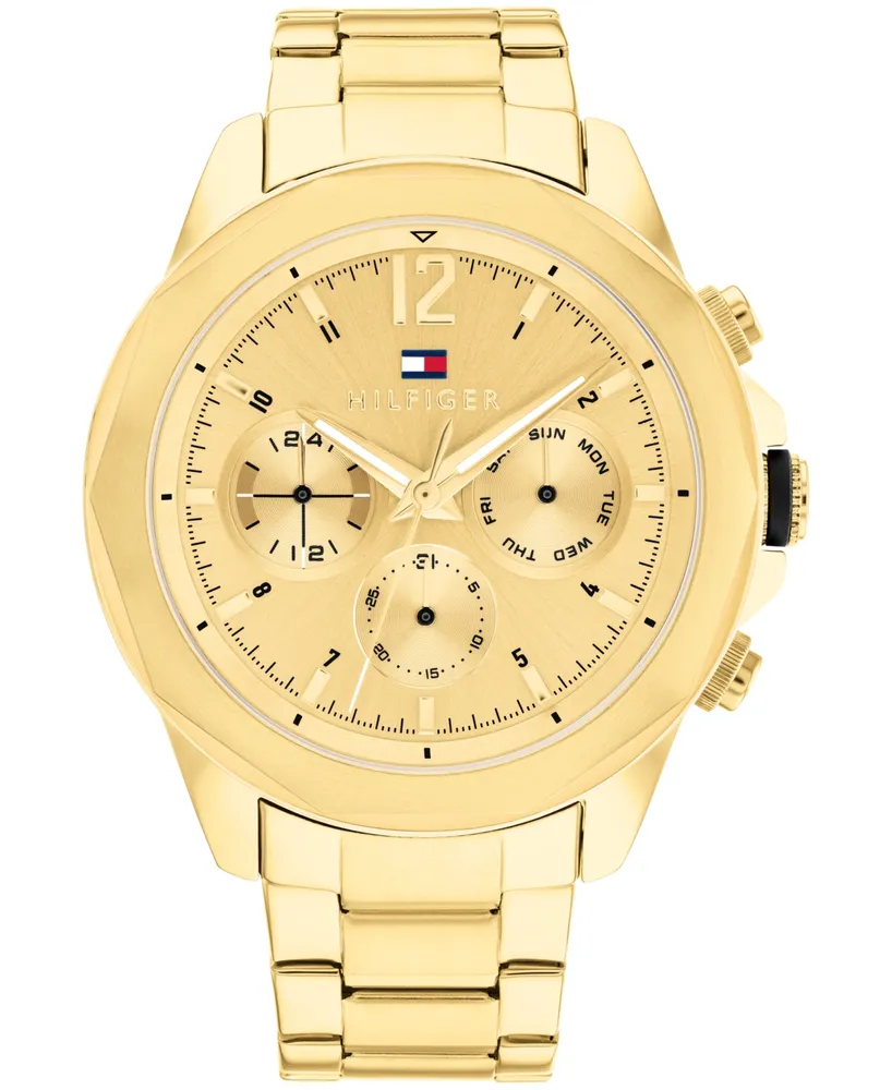 Tommy Hilfiger Men's Multifunction Gold-Tone Stainless Steel Bracelet Watch 46mm
