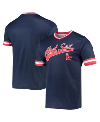 Men's Stitches Navy, Red Boston Red Sox Cooperstown Collection V-Neck Team Color Jersey