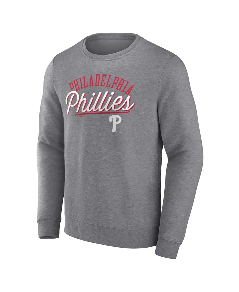 Men's Fanatics Heather Gray Philadelphia Phillies Simplicity Pullover Sweatshirt