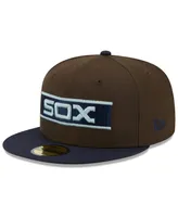 Men's New Era Brown, Navy Chicago White Sox Comiskey Park 75th Anniversary Walnut 9FIFTY Fitted Hat