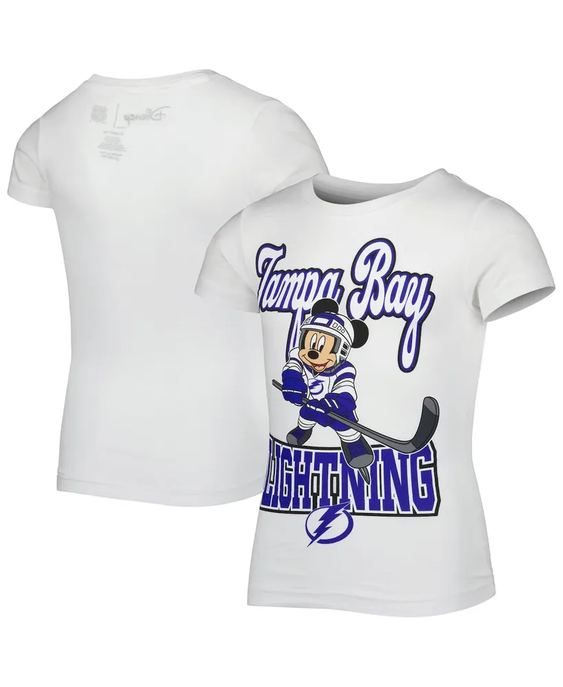 Girls Youth White Tampa Bay Lightning Mickey Mouse Go Team Go T-shirt