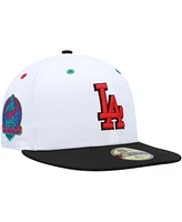 Men's New Era White, Black Los Angeles Dodgers 60th Anniversary Primary Eye 59FIFTY Fitted Hat
