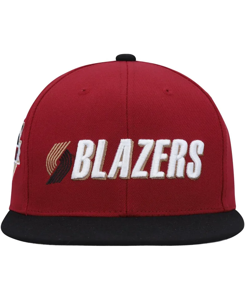 Men's Mitchell & Ness Red Portland Trail Blazers Hardwood Classics Free Bird Snapback Hat