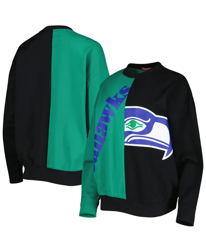 Women's Mitchell & Ness Midnight Green/Black Philadelphia Eagles Big Face  Pullover Sweatshirt