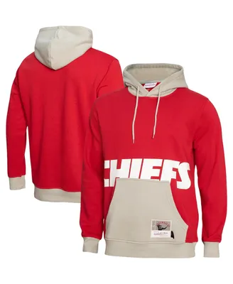 Men's Mitchell & Ness Red Kansas City Chiefs Big Face 5.0 Pullover Hoodie
