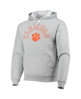 Men's League Collegiate Wear Heathered Gray Clemson Tigers Seal Neuvo Essential Fleece Pullover Hoodie