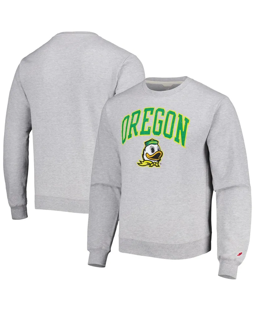 Men's League Collegiate Wear Gray Oregon Ducks 1965 Arch Essential Pullover Sweatshirt
