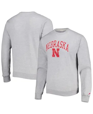 Men's League Collegiate Wear Gray Nebraska Huskers 1965 Arch Essential Pullover Sweatshirt