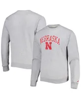 Men's League Collegiate Wear Gray Nebraska Huskers 1965 Arch Essential Pullover Sweatshirt