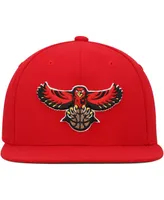 Men's Mitchell & Ness Red Atlanta Hawks Hardwood Classics Team Ground 2.0 Snapback Hat