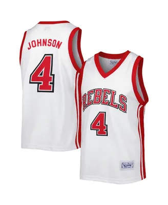 Men's Original Retro Brand Larry Johnson White Unlv Rebels Alumni Commemorative Replica Basketball Jersey