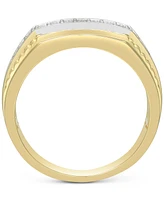 Men's Diamond Horizontal Cluster Ring (3/4 ct. t.w.) in 10k Gold