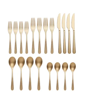 Oneida Kenbrook Champagne Tumbled 20 Piece Everyday Flatware Set, Service For 4