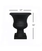 Tusco Products Outdoor Urn, 17-Inch, Black TUSUR01BK