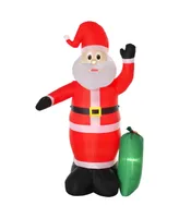 Homcom 8' Christmas Inflatable Santa Claus Blow-Up Yard Decoration - Multi