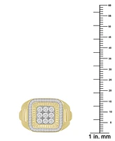 Men's Diamond Halo Cluster Ring (1/2 ct. t.w.) in 10k Gold