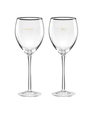 Kate Spade Cheers to Us Sweet Dry Wine Glasses Set, 2 Piece