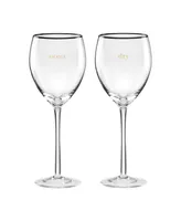 Kate Spade Cheers to Us Sweet Dry Wine Glasses Set, 2 Piece