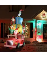 Outsunny 9' Inflatable Santa Claus Driving Christmas Blow-Up Outdoor Display