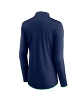 Women's Fanatics Navy Notre Dame Fighting Irish Worth the Drive Quarter-Zip Top