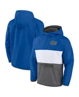 Men's Fanatics Royal, Heather Gray Florida Gators Victory On Raglan Quarter-Zip Hoodie