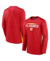 Men's Fanatics Red Calgary Flames Authentic Pro Rink Performance Long Sleeve T-shirt