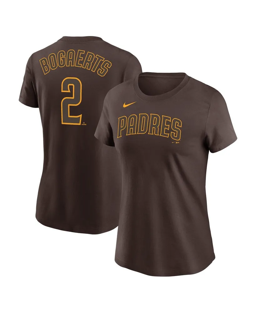 Women's Nike Xander Bogaerts Brown San Diego Padres Name and Number T-shirt