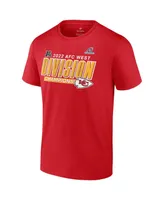 Men's Fanatics Red Kansas City Chiefs 2022 Afc West Division Champions Divide and Conquer T-shirt